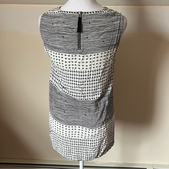 Madewell Refined Sleeveless Black & White Hashtag Stripe Tank Top size XXS - Picture 5 of 8